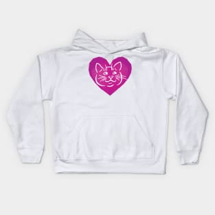 Cat Heart Love Kids Hoodie